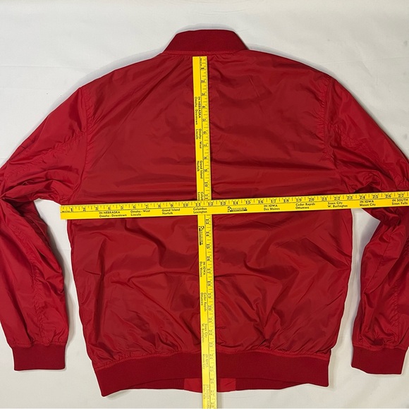 Men’s Red H&M Bomber Jacket Size Large - Picture 13 of 16